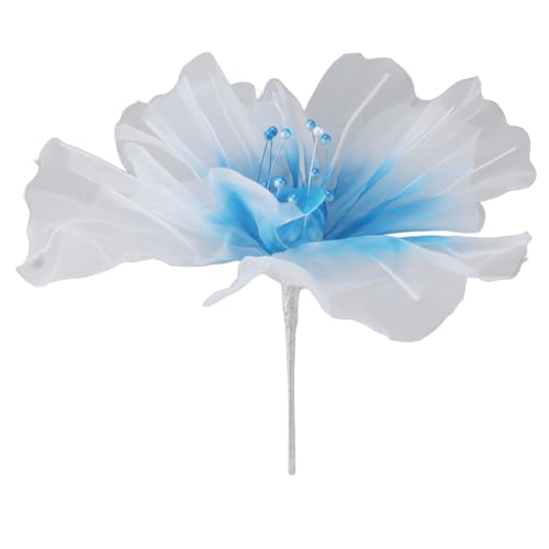 Gaze Blume 19,7 -Zoll -Durchmesser Weiche leuchtende Farben Leichte wiederverwendbare handgefertigte Organza -Blume für Hochzeitsfotografie Familie (Weiß) (Rosenate) (Blau) von Baxnore