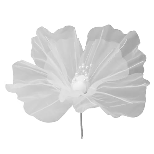 Gaze Blume 19,7 -Zoll -Durchmesser Weiche leuchtende Farben Leichte wiederverwendbare handgefertigte Organza -Blume für Hochzeitsfotografie Familie (Weiß) von Baxnore