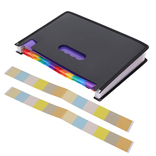 Hochleistungs 24 -Schicht Retractable Datei Organizer, farbcodierter Erweiterungskorrekturordner mit Anti -Slip -Schienen, 15 kg Kapazitätsdokumentsystem für die akademische von Baxnore