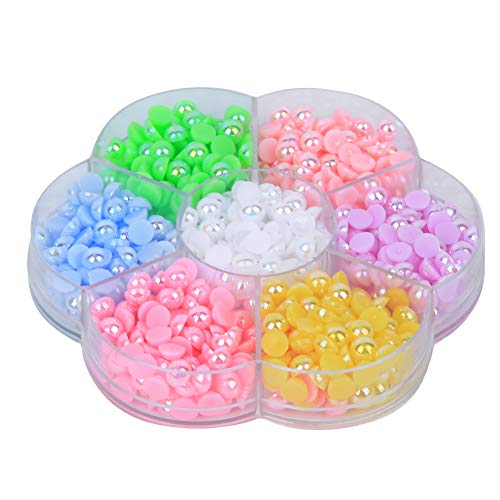 Imitation Perlenperlen, 6 mm Halbkreis flacher Bodenplastikperlen für Schmuckherstellung, 81G -Box -Handwerkszubehör Imitation Perlenperlen, 6 mm Halbkreis flacher Bodenplastikperlen für Schmuckherstellung, 81G -Box -Handwerkszubehör von Baxnore