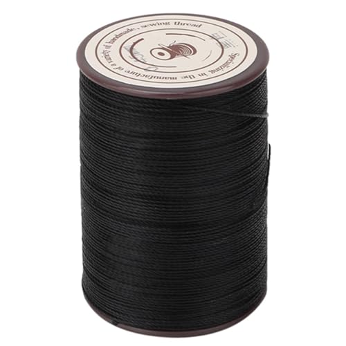 Leather Sewing Waxed Thread, Polyester Wax Cord for Hand Stitching, Craft Waxed String for Shoes Bags Luggage Leatherworking (Black) von Baxnore