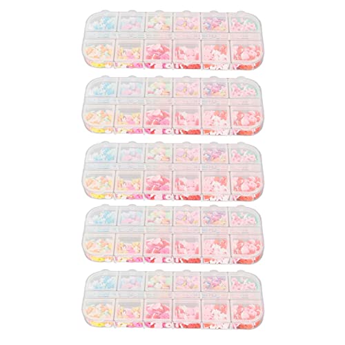 Nägel Art Charms, Gummi dekorative Reize, Nägel Dekorationen mit Herzsternblumenmuster für Nagelkunst Sammelalbum Verpackung von Baxnore