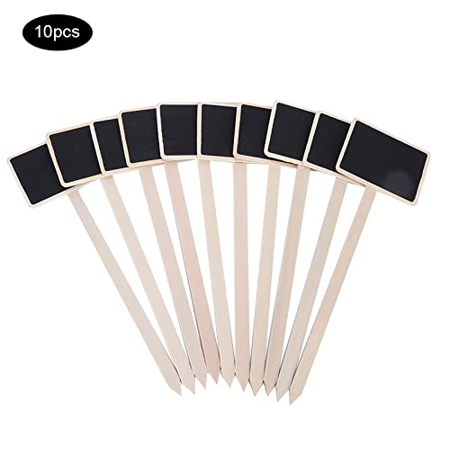 Pflanzenetikett Zeichen Tag Mini Blackboard Garten Dekoration Hochwertiges Holzmaterial tragbares leichtes Leichtgewicht für Garten- und Blumenladen 10pcs von Baxnore