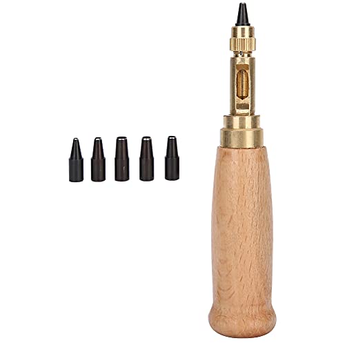 Professionelles Leder -Punch -Werkzeug, 5 Punch -Set, Heavy Duty Belt Hole Puncher mit Stahlköpfen, nicht schlechter ergonomischem Griff für Lederprojekte von Baxnore