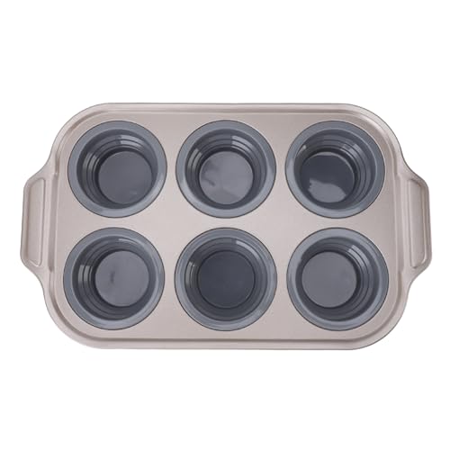 Silikon -Kuchenhersteller -Tablett faltbare Pressemitteilung Non -Stick 6 Cupcake Backwanne für Heimküchenofen Sicheres haltbare Backzubehör (-3118240154311) (-3118240154312) (-3118240154313) von Baxnore