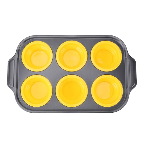 Silikon -Kuchenhersteller -Tablett faltbare Pressemitteilung Non -Stick 6 Cupcake Backwanne für Heimküchenofen Sicheres haltbare Backzubehör (-3118240154311) (-3118240154312) von Baxnore