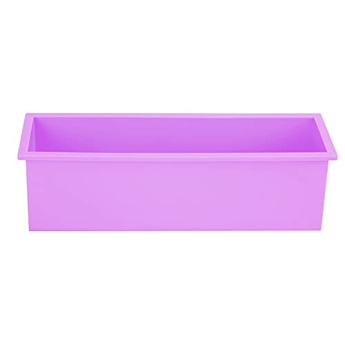 Silikonseife Schimmel Rechteck Rechteck Toast Schimmel DIY -Seife Making -Kit für Haushandwerksliebhaber ungiftiger Lebensmittelqualität Material Pink Sky Blue Purple 1200 ml (Lila) von Baxnore