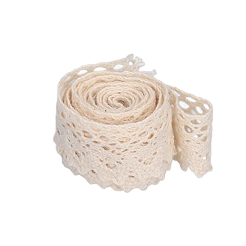 Spitzenband, Baumwollnetzverkleidung, weiche Stickereispitze für Vorhänge Kleidung Tischdecke, die Hochzeitsdekorationen wickeln (Beige) von Baxnore