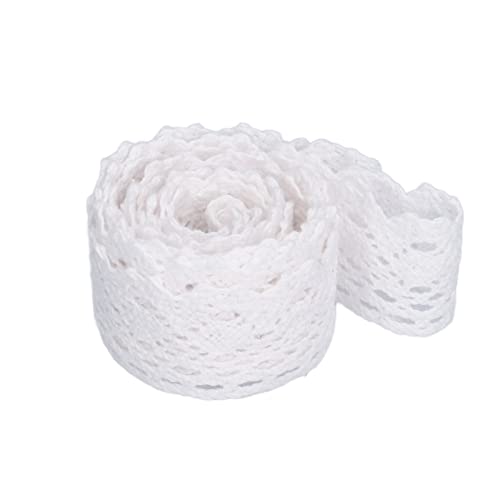 Spitzenband, Baumwollnetzverkleidung, weiche Stickereispitze für Vorhänge Kleidung Tischdecke, die Hochzeitsdekorationen wickeln (White) von Baxnore