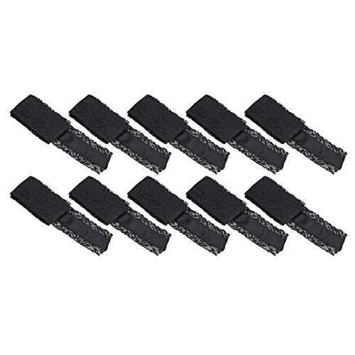 Spitzenbandbesatz, dekorative Spitze aus Polyester, Näh- und Bastelbedarf für Bekleidungszubehör, Haarschmuck und Heimdekoration (Schwarz) von Baxnore