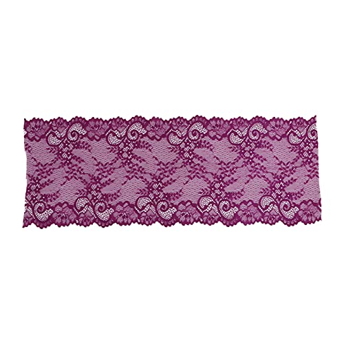 Spitzenverkleidung Ribbon, Polyester dekorative Verkleidung, verdickte elastische Spitze für Kleidungshosen, Hochzeitsspeisevorräte (Dunkelviolett) von Baxnore