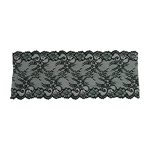 Spitzenverkleidung Ribbon, Polyester dekorative Verkleidung, verdickte elastische Spitze für Kleidungshosen, Hochzeitsspeisevorräte (Schwärzlich grün) von Baxnore