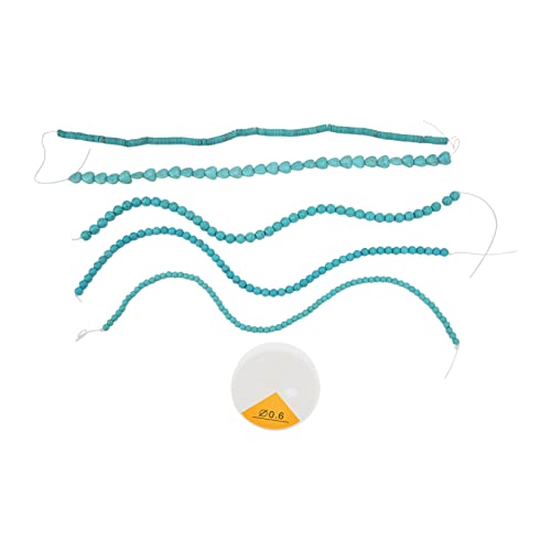 Synthetische Steinperlen Set, türkisfarbene Bälle mit Scheibenliebwerken, Schmuck Making -Kit, umfasst die Fischereilinie zur Halskette -Armband -Handwerkung von Baxnore