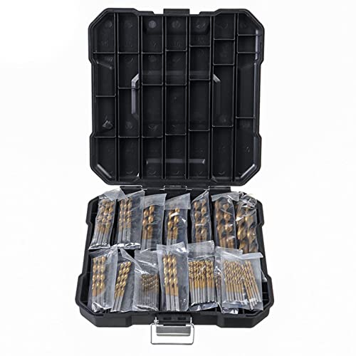 Twist -Bohrer -Bit -Set, 1,5 bis 10 mm HSS -Bohrer mit Aufbewahrungsbox für Kunststoff-, Aluminium -Metallbohrungen von Baxnore