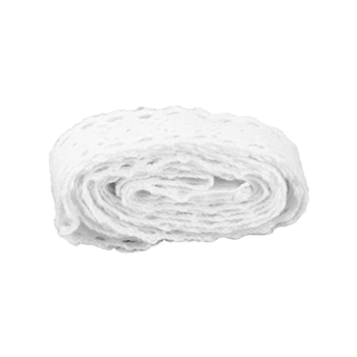 Vintage Cotton Lace Ribbon, Decorative Trim, Soft Edging for Clothing, Table Linens, Wrapping, Craft Projects, Retro Embroidery Band (white) von Baxnore