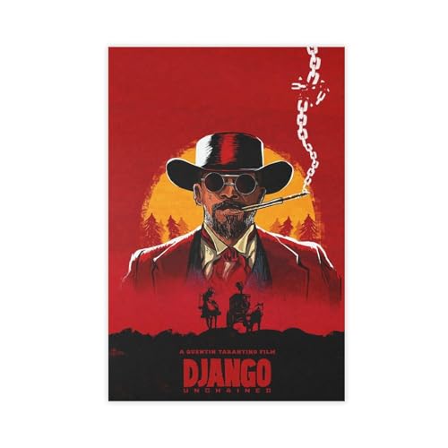 Django Unchained – Quentin Tarantino – klassisches Poster auf Leinwand für Schlafzimmer, Dekoration, Sport, Landschaft, Büro, Raumdekoration, Geschenk, ungerahmt, 50 x 75 cm von Baydog