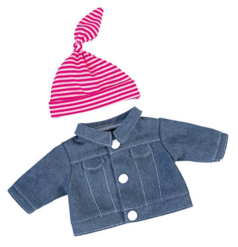 Bayer Design 83054AA Kleidung für Puppen Circa 30 cm, Jeansjacke mit Mütze, Puppenzubehör, Jeans, rosa von Bayer Design