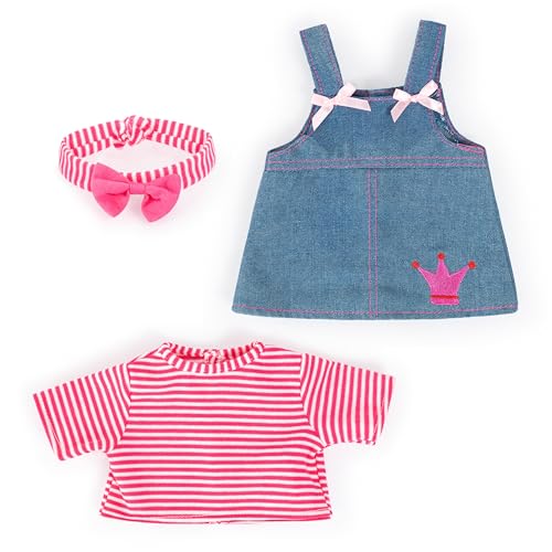 Bayer Design 83853AA Kleidung für Puppen 33-38cm, Jeanskleid mit Shirt, Stirnband, Puppenzubehör, 2+ Jahre, rosa, Jeans, Streifen Bayer Design 83853AA Kleidung für Puppen 33-38cm, Jeanskleid mit Shirt, Stirnband, Puppenzubehör, 2+ Jahre, rosa, Jeans, Streifen von Bayer Design