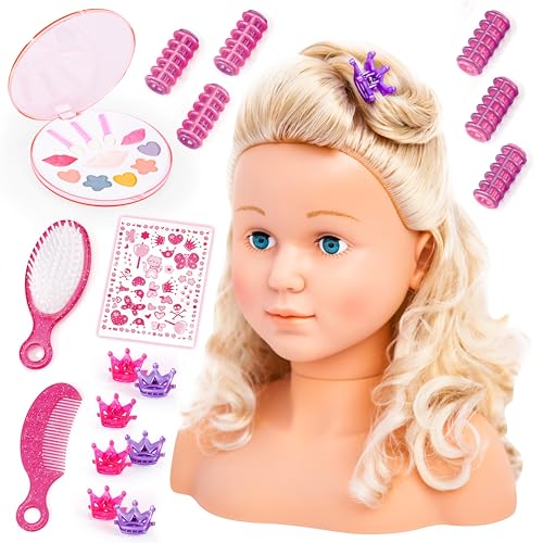 Bayer Design 90005AB Schmink- und Frisierkopf Super Model, Puppenkopf mit Haarzubehör, Make-up, zum Stylen, Blond Bayer Design 90005AB Schmink- und Frisierkopf Super Model, Puppenkopf mit Haarzubehör, Make-up, zum Stylen, Blond von Bayer Design