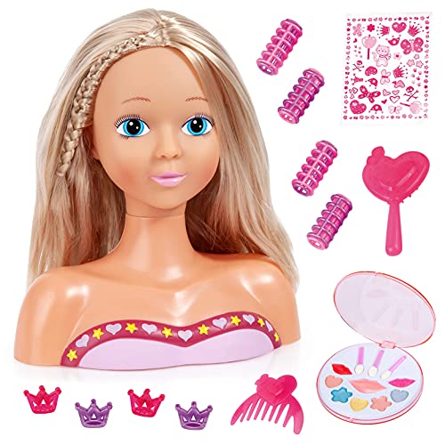 Bayer Design 90012AG Top Model Frisierkopf, Puppenkopf mit Make-up, Haarzubehör, zum Stylen, 27 cm Bayer Design 90012AG Top Model Frisierkopf, Puppenkopf mit Make-up, Haarzubehör, zum Stylen, 27 cm von Bayer Design