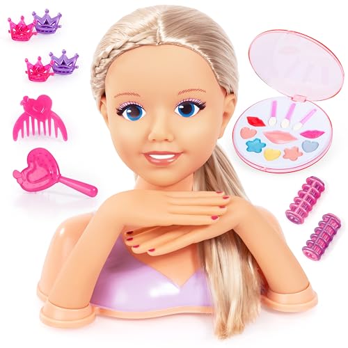 Bayer Design 90025AC Lisa Top Model Frisierkopf Schminkkopf, Puppenkopf mit Haarzubehör, Händen, Make-up, 25 cm, Blond Bayer Design 90025AC Lisa Top Model Frisierkopf Schminkkopf, Puppenkopf mit Haarzubehör, Händen, Make-up, 25 cm, Blond von Bayer Design