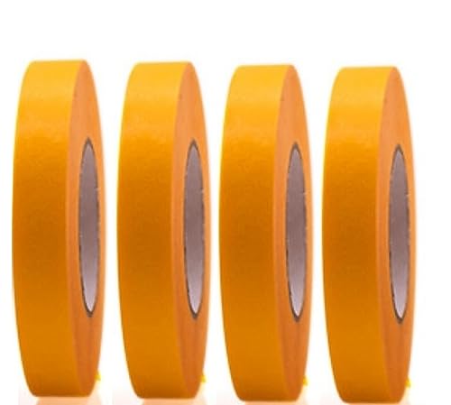 4 Rollen Profi Goldband Klebeband 50 m x 20 mm - Malerband Gold Kreppband - Abdeckband für Maler und Lackierer - Krepp für Innen und Außen - Malerkrepp - Vielseitiges Klebeband für Malerarbeiten von Bayli