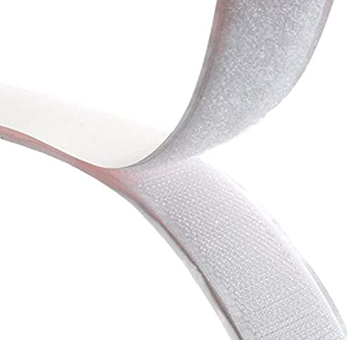 Bayli (4,15 EUR/m) Klettband zum Nähen extra stark 20mm breit | 1m Klettverschluss Set | Klebepad - weiß | 1m Flauschband + 1m Hakenband - Starke Fixierung - zum aufnähen von Bayli