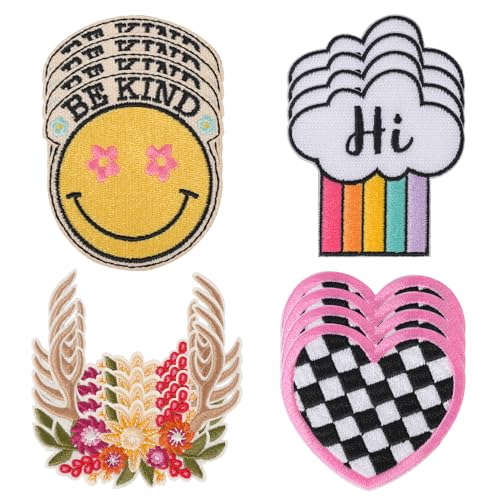 Baypify 16 Stück Patches,Flicken Zum Aufbügeln Kinder,Bestickte,Bügelbilder Aufnäher Set – Smiley-Gesicht, Liebe, Regenbogen, Blumen –für Stoff Hut Jacke Jeans (niedliche) Baypify 16 Stück Patches,Flicken Zum Aufbügeln Kinder,Bestickte,Bügelbilder Aufnäher Set – Smiley-Gesicht, Liebe, Regenbogen, Blumen –für Stoff Hut Jacke Jeans (niedliche) von Baypify