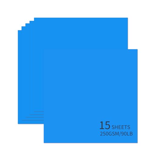 15 Blatt blauer Karton, 30,5 x 30,5 cm, 250 g/m²/40,8 kg, schweres Kartonpapier, dicker und glatter Karton, perfekt für Kartenherstellung, Scrapbooking und Bastelarbeiten 15 Blatt blauer Karton, 30,5 x 30,5 cm, 250 g/m²/40,8 kg, schweres Kartonpapier, dicker und glatter Karton, perfekt für Kartenherstellung, Scrapbooking und Bastelarbeiten von Bazyrock