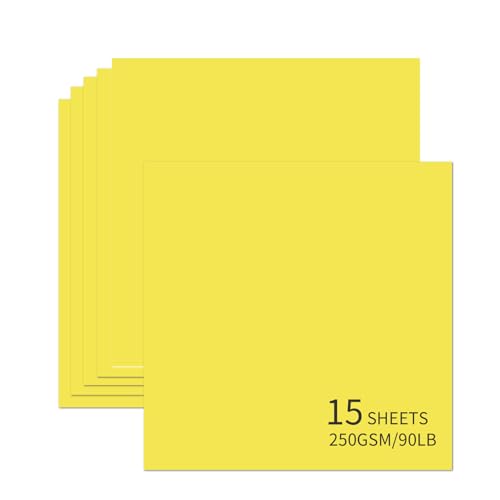 15 Blatt gelber Karton, 30,5 x 30,5 cm, 250 g/m²/40,8 kg, schweres Kartonpapier, dicker und glatter Karton, perfekt für Kartenherstellung, Scrapbooking und Bastelarbeiten 15 Blatt gelber Karton, 30,5 x 30,5 cm, 250 g/m²/40,8 kg, schweres Kartonpapier, dicker und glatter Karton, perfekt für Kartenherstellung, Scrapbooking und Bastelarbeiten von Bazyrock