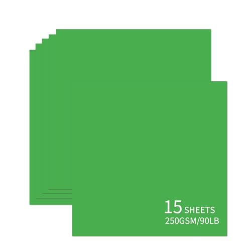15 Blatt grüner Karton, 30,5 x 30,5 cm, 250 g/m², schweres Kartonpapier, dicker und glatter Karton, perfekt für Kartenherstellung, Scrapbooking und Bastelarbeiten 15 Blatt grüner Karton, 30,5 x 30,5 cm, 250 g/m², schweres Kartonpapier, dicker und glatter Karton, perfekt für Kartenherstellung, Scrapbooking und Bastelarbeiten von Bazyrock