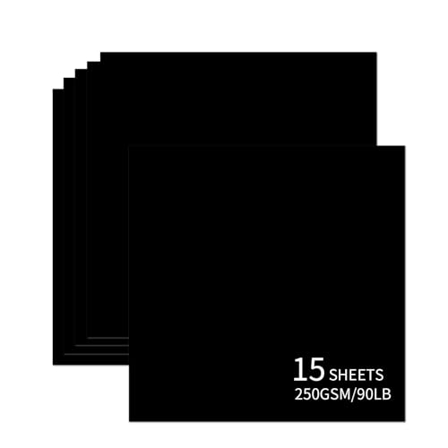 15 Blatt schwarzer Karton, 30,5 x 30,5 cm, 250 g/m², schweres Kartonpapier, dicker und glatter Karton, perfekt für Kartenherstellung, Scrapbooking und Bastelarbeiten 15 Blatt schwarzer Karton, 30,5 x 30,5 cm, 250 g/m², schweres Kartonpapier, dicker und glatter Karton, perfekt für Kartenherstellung, Scrapbooking und Bastelarbeiten von Bazyrock