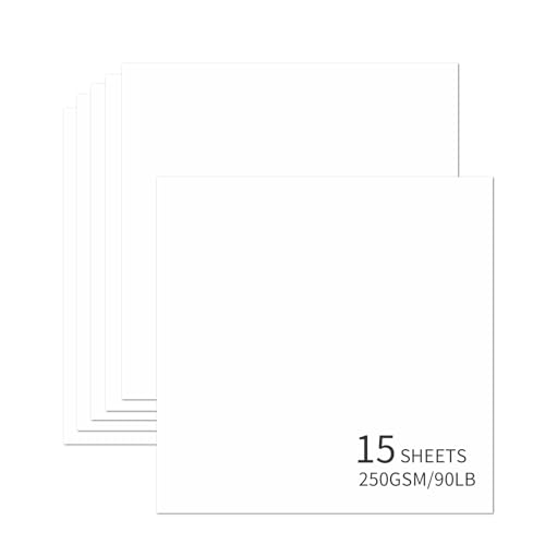 15 Blatt weißer Karton, 30,5 x 30,5 cm, 250 g/m², schweres Kartonpapier, dicker und glatter Karton, perfekt für Kartenherstellung, Scrapbooking und Bastelarbeiten von Bazyrock