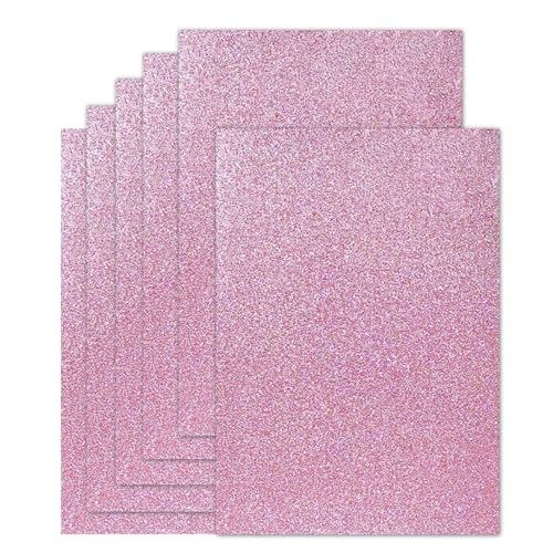 20 Blatt rosa Glitzer-Karton, 21,6 x 27,9 cm, schweres 250 g/m², hochwertiges funkelndes Kartonpapier für Kartenherstellung, Basteln, Party, Dekoration, Schule, Studentenbedarf (Rosa) von Bazyrock