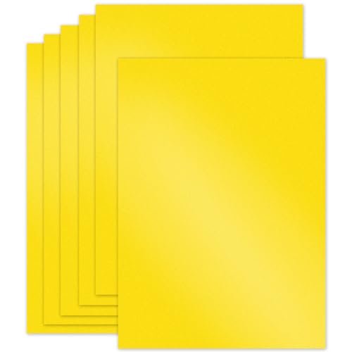 24 Blatt gelber schimmernder Karton, 21,6 x 27,9 cm, 250 g/m², doppelseitiger Perlglanz-Karton für selbstgemachte Karten, Grußkarten, Sammelalben, Einladungen, Basteln (gelb) von Bazyrock