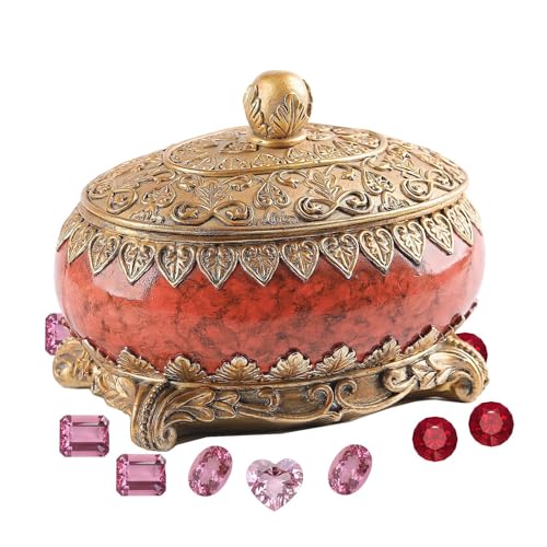 Antike Schmuckschatulle, kleine ovale Schatztruhe, Vintage-Schmuckschatulle, europäischer Vintage-Schmuck, dekorative Schmuckschatulle, goldene Rosenkranzbox, Hochzeitsdekoration für Ohrringe Antike Schmuckschatulle, kleine ovale Schatztruhe, Vintage-Schmuckschatulle, europäischer Vintage-Schmuck, dekorative Schmuckschatulle, goldene Rosenkranzbox, Hochzeitsdekoration für Ohrringe von Bbbabeslk