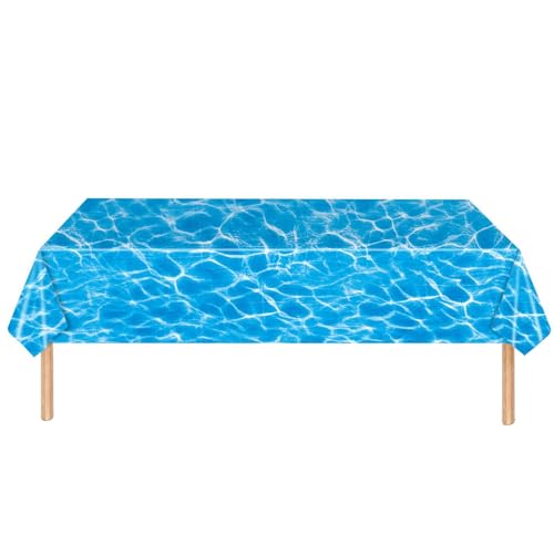 Ozeanische Tischdecke, blaue Tischdecke für Sommerpartys, 137,2 x 274,3 cm, Meereswellen, Tischdecke mit -Thema, Tischdecke unter dem Meer zur Dekoration von Geburtstagsfeiern Ozeanische Tischdecke, blaue Tischdecke für Sommerpartys, 137,2 x 274,3 cm, Meereswellen, Tischdecke mit -Thema, Tischdecke unter dem Meer zur Dekoration von Geburtstagsfeiern von Bbbabeslk