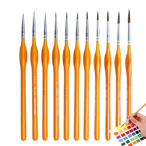Pinselset mit feinen Details, Pinsel-Set mit Miniatur-Details, 11 Miniatur-Pinsel, Mini-Pinsel-Set, Profi-Pinsel-Set Pinselset mit feinen Details, Pinsel-Set mit Miniatur-Details, 11 Miniatur-Pinsel, Mini-Pinsel-Set, Profi-Pinsel-Set von Bbbabeslk