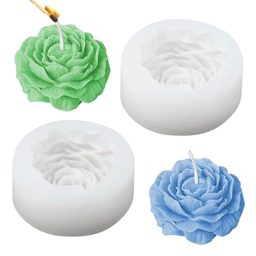 2 Stück Kerzen Silikonformen, Pfingstrose Kerzen Gießen Formen, Kerzen Silikonformen 3D Silikonform Kerzen Blumen Kerzengießformen für DIY Handgefertigten 2 Stück Kerzen Silikonformen, Pfingstrose Kerzen Gießen Formen, Kerzen Silikonformen 3D Silikonform Kerzen Blumen Kerzengießformen für DIY Handgefertigten von BbiuRer