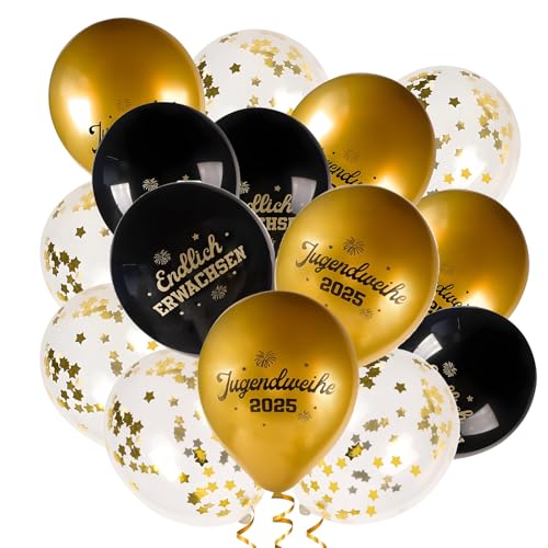 24 Stück Jugendweihe, Deko Jugendweihe Junge, Unter Verwendung Hochwertiger Aluminiumfolie ist es Nicht Leicht Beschädigt oder Gebrochen, Dekoration Graduierung Ballon Set von BbiuRer