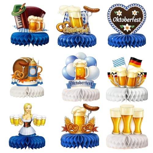 9 Stück Oktoberfest Deko Set, Oktoberfest Deko Bienenwaben, Oktoberfest Tischdeko, Bayrische Bierfest Deko Tischdekoration, Bayerische Deko 3D für Oktoberfestparty 9 Stück Oktoberfest Deko Set, Oktoberfest Deko Bienenwaben, Oktoberfest Tischdeko, Bayrische Bierfest Deko Tischdekoration, Bayerische Deko 3D für Oktoberfestparty von BbiuRer