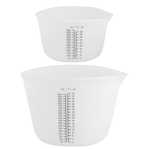 2 Stück 1000ML/600ML Silikon Messbecher Epoxidharz Messbecher für Gießpulver, Mischbecher EpoxidharzSilikonbecher zum Gießen, Silikonmessbecher für Epoxidharz DIY Gießformen Basteln Labor 2 Stück 1000ML/600ML Silikon Messbecher Epoxidharz Messbecher für Gießpulver, Mischbecher EpoxidharzSilikonbecher zum Gießen, Silikonmessbecher für Epoxidharz DIY Gießformen Basteln Labor von Bbtcxjs