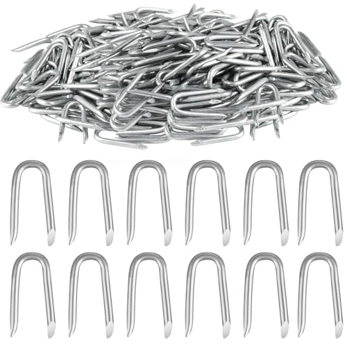 300 Stück U Krampen U Nägel, Stahlkrampen, Verzinkte U Klammer Nagel, Zaunklammern Krampennägel, Zaun Draht Befestigungsnägel für Unkrautvlies Garten Staketenzaun Maschendrahtzaun U Staples von Bbtcxjs
