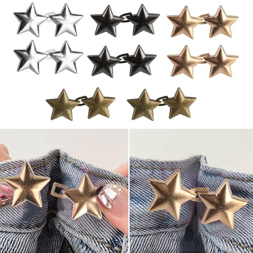 8 STK Jeansknöpfe Hosen Enger Machen, Stern Hosenbund Enger Machen, Hosen Enger Machen Clip, Hosenknopf zum Enger Machen, Einstellbar Knöpfe Ohne Nähen, Taillenschnallen Knopf für Kleidung Hosen 8 STK Jeansknöpfe Hosen Enger Machen, Stern Hosenbund Enger Machen, Hosen Enger Machen Clip, Hosenknopf zum Enger Machen, Einstellbar Knöpfe Ohne Nähen, Taillenschnallen Knopf für Kleidung Hosen von Bbtcxjs
