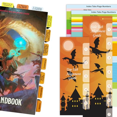 Bcabo Registerkarten für das D&D Player's Handbook 2024 6th Edition (Dungeons & Dragons Core Regelbuch) Buch nicht im Lieferumfang enthalten, laminiert, langlebig, wiederverwendbar, mit von Bcabo
