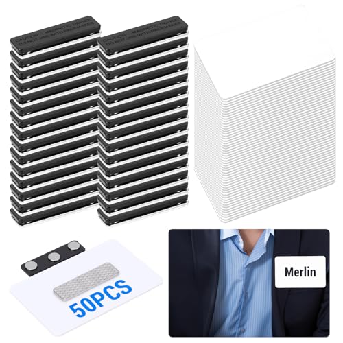 Blanko-Namensschilder, magnetisch, mit magnetischer Rückseite, Schließfach, weiß, runde Ecken, 8,6 x 5,3 cm, für Krankenschwestern, personalisierbare Jacken, Hemden, Büro, Schule, 50 Stück Blanko-Namensschilder, magnetisch, mit magnetischer Rückseite, Schließfach, weiß, runde Ecken, 8,6 x 5,3 cm, für Krankenschwestern, personalisierbare Jacken, Hemden, Büro, Schule, 50 Stück von Bcbei
