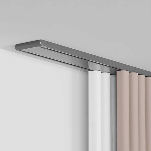 Doppelreihige Vorhangschiene, leise, strapazierfähig, für Vorhänge, Raumteiler für Wohnzimmer, Schlafzimmer, Krankenhaus, einfache Installation, Grau, 3,1 m Doppelreihige Vorhangschiene, leise, strapazierfähig, für Vorhänge, Raumteiler für Wohnzimmer, Schlafzimmer, Krankenhaus, einfache Installation, Grau, 3,1 m von Bcofo