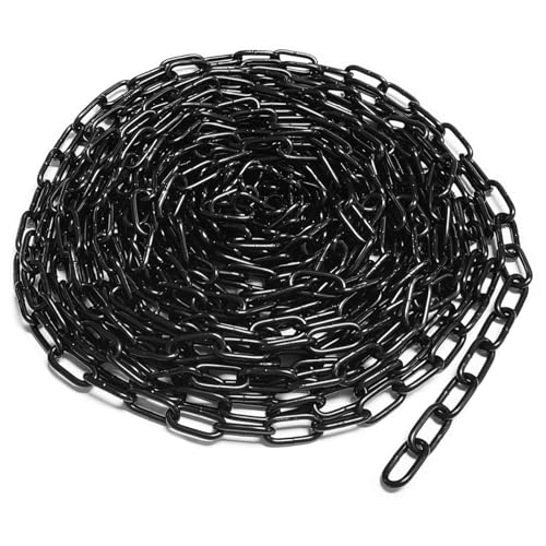 10m Stahlkette aus Kohlenstoffstahl, 3mm Starke Stahlkette, Metall Gliederkette, Kette Stahlkette, Schwarz Gliederkette für Hundekette, Lampenkette, Absperrketten 10m Stahlkette aus Kohlenstoffstahl, 3mm Starke Stahlkette, Metall Gliederkette, Kette Stahlkette, Schwarz Gliederkette für Hundekette, Lampenkette, Absperrketten von Bcuuozeeing