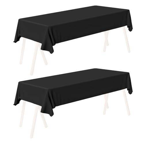 Biertisch Tischdecke - 250x100cm Tischdecke Schwarz, für 50cm u.70cm Biertische, Hussen für Biertisch, Rechteckige Tischdecken Waschbar, für Gartenbankette im Freien - 2 Stück von Bcuuozeeing
