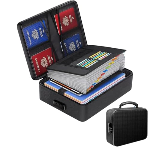 Feuerfeste Dokumentenbox, 5200℉ Feuerfeste Dokumentenbox, Feuerfeste und Wasserdichte Aufbewahrungsbox, Dokumenten Organizer, staubdichter Ordner Organisator für das Heimbüro von Bcuuozeeing
